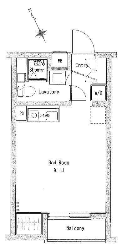 SOCIETY SAKURA-SHIMMACHI　独立洗面台　オートロックの間取り