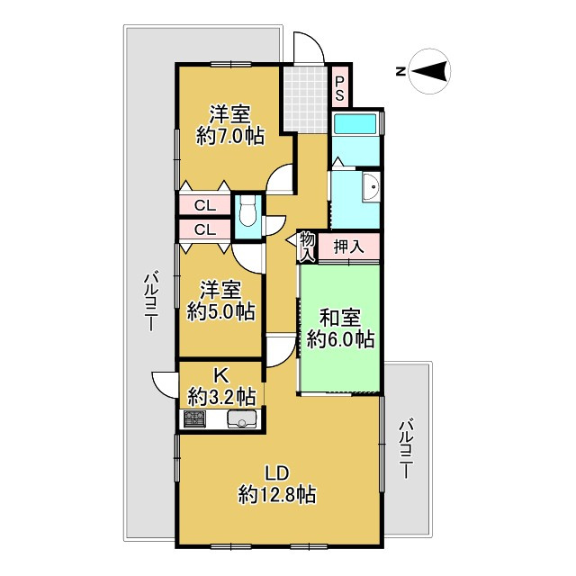 サンマンションアトレ東向日の間取り|北東角部屋、京都市内が一望できます◎阪急京都線「東向日」駅まで徒歩約9分◎