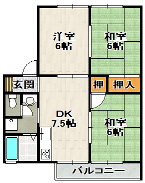 池尻ハイツB棟の間取り
