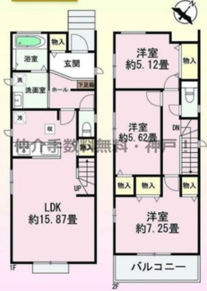 【間取り】 | 神戸市西区樫野台6丁目　新築戸建B号棟　仲介手数料無料！ | 西区樫野台6　新築B号棟　仲介手数料無料！