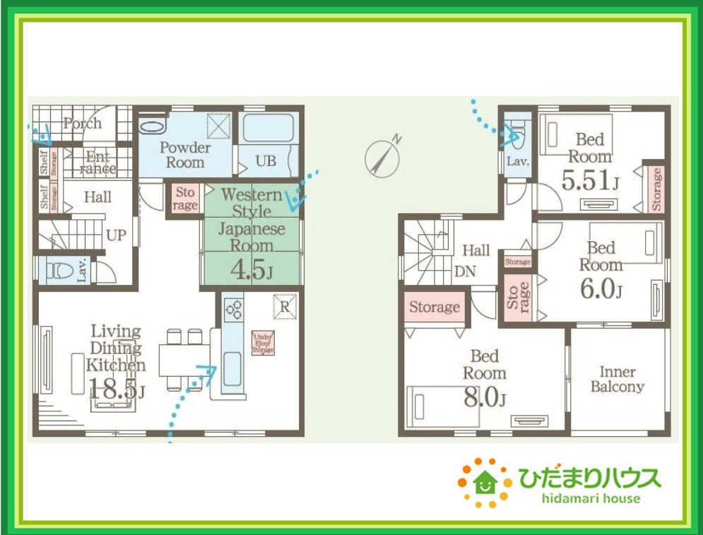 いわき市内郷御厩町4丁目第1　新築戸建　3号棟の間取り|収納完備でランドリー周りをすっきり！