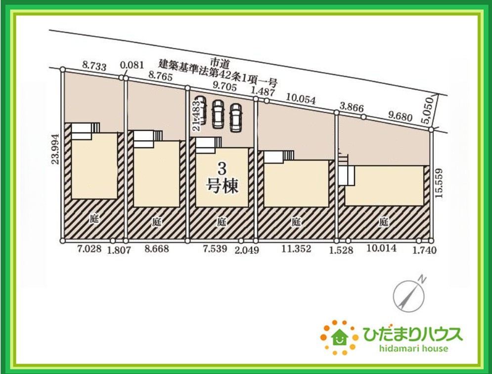 いわき市内郷御厩町4丁目第1　新築戸建　3号棟の区画図|小学校が近く、お子様の通学も安心ですね☆彡
