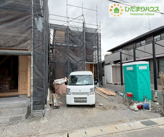 郡山市富田町第21　新築戸建　１号棟の前面道路含む現地写真|小中学校が近く、お子様の通学も安心♪