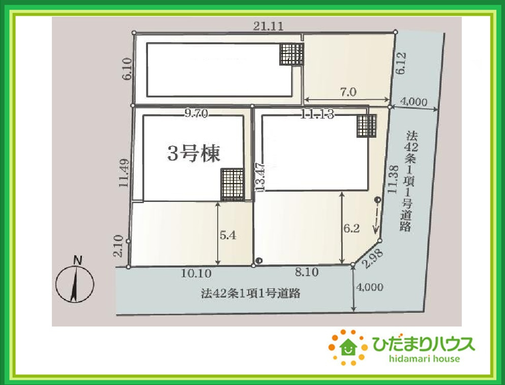 郡山市富田町第21　新築戸建　3号棟の区画図|スーパー・薬局が近く、お買い物にも便利な住環境は、長く快適に暮らせます(^^)/