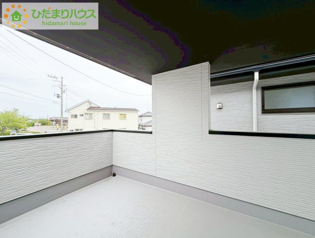 郡山市富久山町９期　新築戸建　１号棟のバルコニー|広いインナーバルコニーは、ランドリースペースだけでなく、椅子を置いて風にあたりながら読書なんていかがでしょうか(^^♪