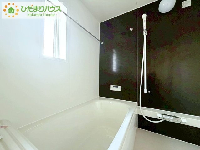 郡山市安積町荒井第6　新築戸建　1号棟の浴室|今日も１日お疲れさまでした。広いお風呂で疲れを癒してください、、、♡