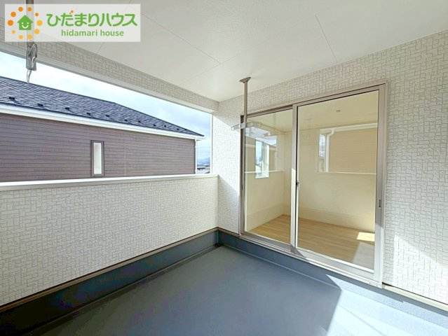 郡山市安積町荒井第6　新築戸建　1号棟のバルコニー|雨の日も安全なインナーバルコニー☆安心してお出かけできますね(^_-)-☆