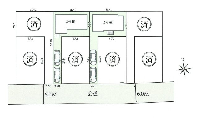 あきる野市伊奈　新築戸建全8棟の区画図