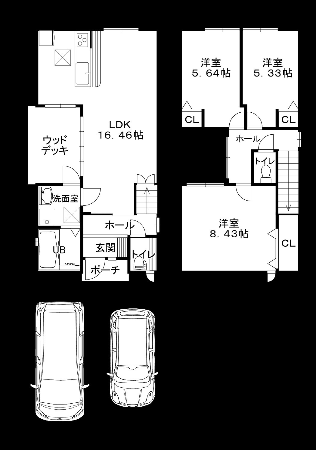 京田辺市興戸若宮の一戸建ての間取り