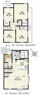 【間取り】 | 【仲介手数料無料！！】府中市分梅町3丁目　新築戸建て（全2棟）2号棟　6499万円