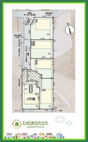 郡山市昭和第9　新築戸建　5号棟の区画図|閑静な住宅地で叶える静かな暮らし(^^)/
