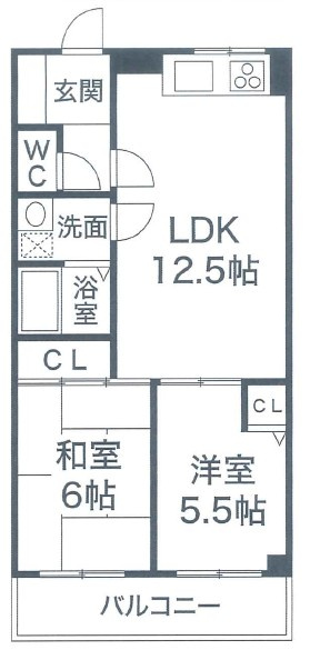 ハイツ甲村A棟の間取り