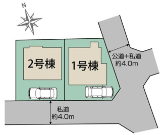 【区画図】 | 【仲介手数料無料！！】府中市浅間町4丁目　新築戸建て（全2棟）1号棟　5380万円
