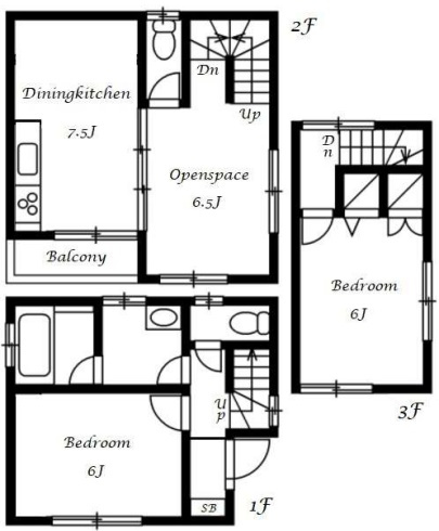 東尾久3丁目中古戸建の区画図