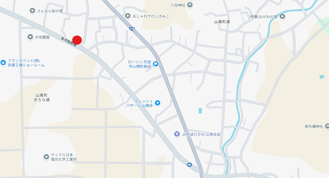 丹波市山南町野坂の売地の地図