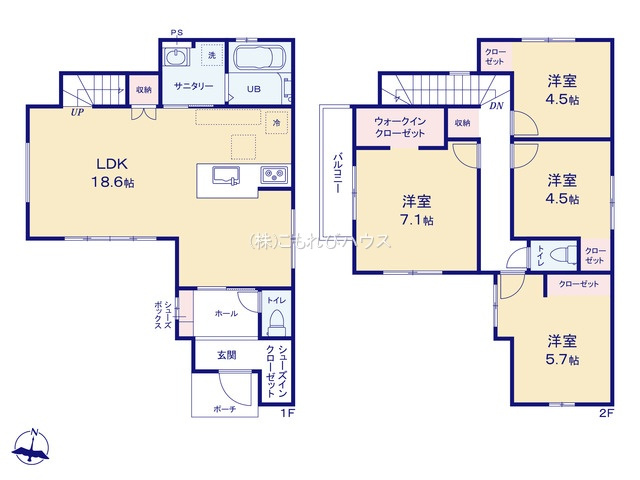 上尾市本町　1期　新築一戸建て　Terrechez　01の区画図|1号棟