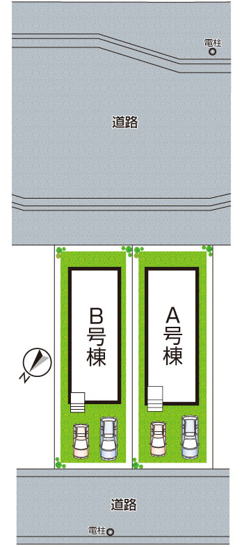 神戸市西区樫野台　新築一戸建ての区画図|全２区画