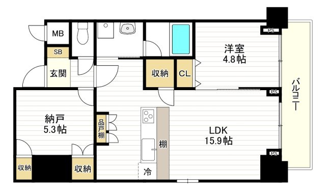 スプランディッド上本町WESTの間取り