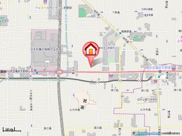 レスポアール四条大宮の地図