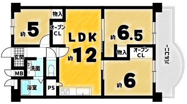 向島ニュータウン第三街区G棟の間取り