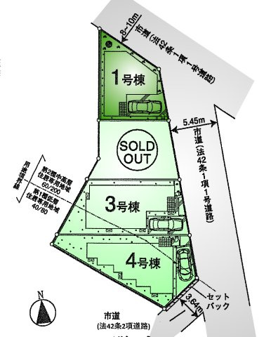 調布市深大寺南町５丁目 京王線 つつじヶ丘駅 新築戸建の区画図