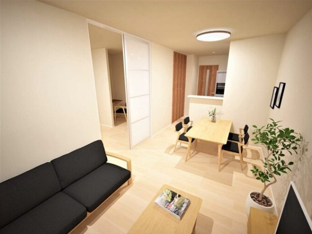 菊池郡菊陽町大字原水のアパートの居間・リビング