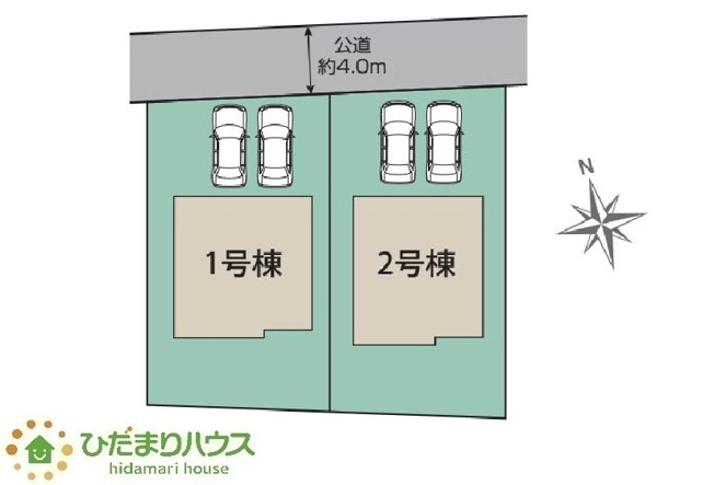 【区画図】 | 水戸市千波町4期　新築戸建　2号棟 | 駐車スペース2台分