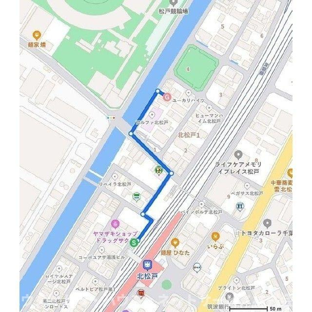 エクセラン北松戸の地図