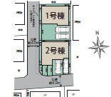 【仲介手数料無料】入間市宮前町　全2棟　１号棟　新築住宅なら西武ハウジングの区画図