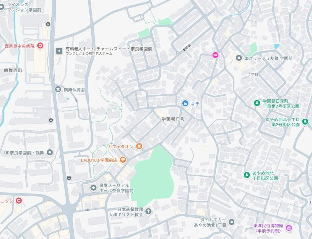 オーブラン学園前の地図