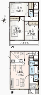 【間取り】 | 【仲介手数料無料！！】府中市若松町3丁目　新築戸建て（全1棟）1号棟　5680万円