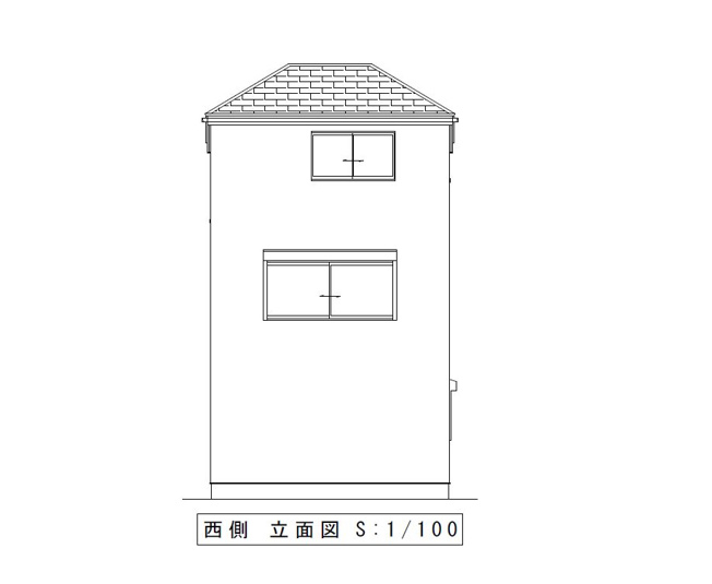 【外観】 | ～インフィーア Vol. 74　渋谷区幡ヶ谷３丁目　ブランド新築戸建て～ | 【西側立面図】堂々とした佇まいが街並みに映える3階建て住宅