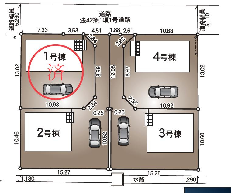 本宮市本宮千代田　第3　4号棟の区画図|閑静な住宅地で叶える静かな暮らし(^^)/
