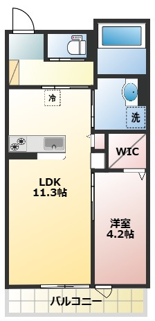 菊池郡菊陽町大字原水のアパートの間取り