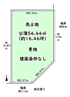 【土地図】 | 右京区西院西平町　建築条件なし
