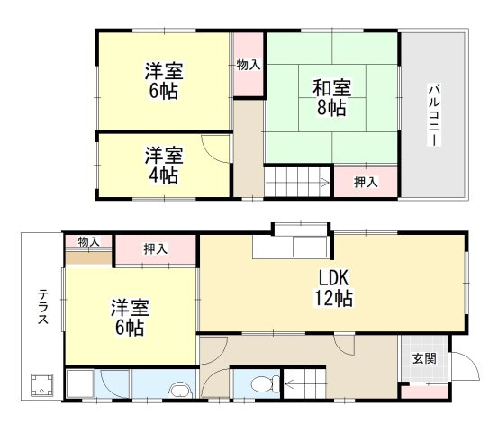 夕陽ヶ丘戸建の間取り