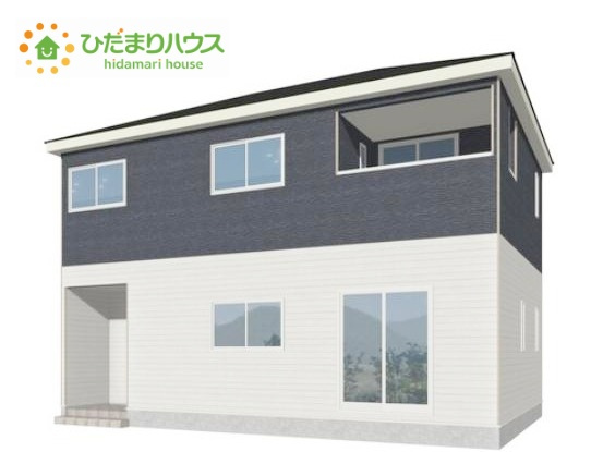 東海村村松第4　新築戸建の外観パース|たっぷりの陽光と心地よい風が舞い込む住まい♪