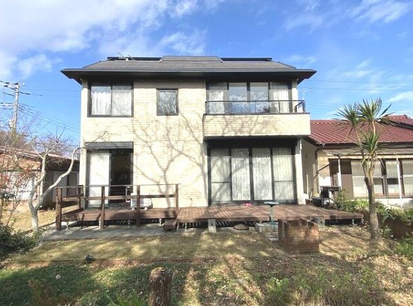 大網白里市北今泉　中古戸建の外観|ミサワホーム施工軽量鉄骨　ルーフバルコニーウッドデッキ付き 白里海岸まで車約8分 自然豊かな環境