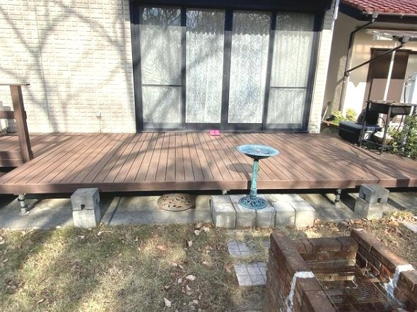 大網白里市北今泉　中古戸建の庭|ミサワホーム施工軽量鉄骨　ルーフバルコニーウッドデッキ付き 白里海岸まで車約8分 自然豊かな環境