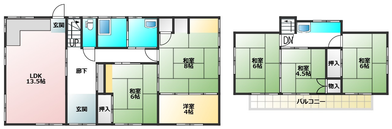 日奈久山下町戸建ての間取り