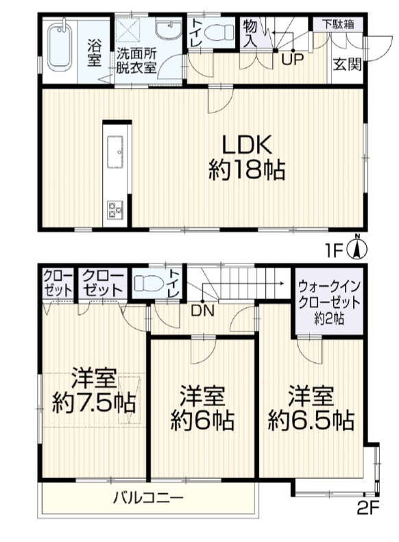 昭島市宮沢町2丁目　リフォーム中古戸建の間取り