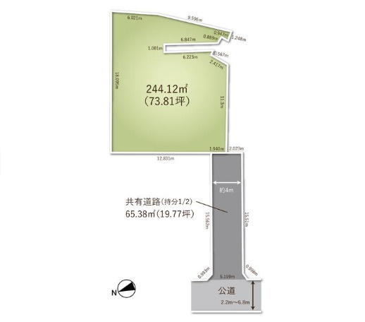 知多郡武豊町大字冨貴字石田　売り土地の区画図
