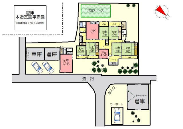 丹波市青垣町西芦田の中古一戸建の区画図