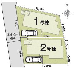 平塚市夕陽ケ丘第2期　新築戸建　全2棟1号棟の区画図