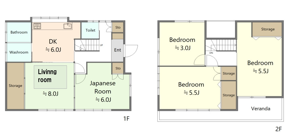 立川市西砂町　中古戸建の間取り