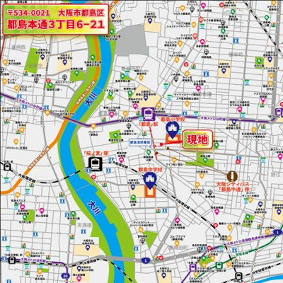 【地図】 | 大阪市都島区都島本通3丁目　新築戸建て♪ | 【現地案内地図】
〒534-0021
大阪市都島区都島本通3丁目6-21
