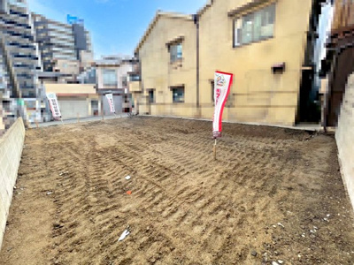 【外観】 | 大阪市都島区都島本通3丁目　新築戸建て♪ | 【現地写真】2025年6月8日撮影♪
・現状更地！自由設計可能♪
・間取りプラン例あり！
・前面道路（南方面）約3.6ｍ♪