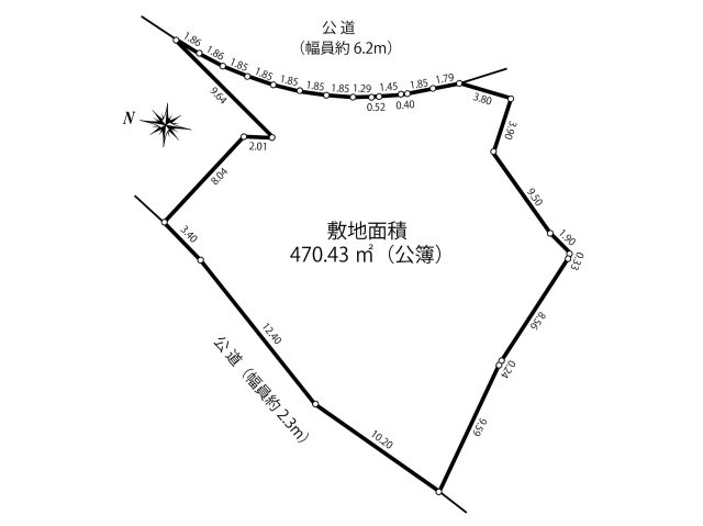 多目的土地　葉山の丘の上の土地図|変形地
