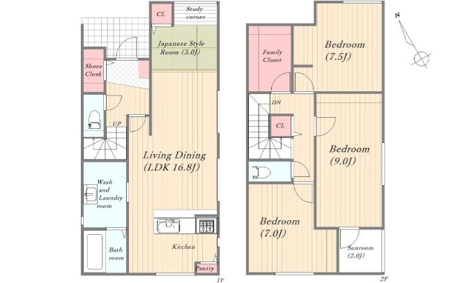 廿日市市宮内　新築一戸建ての間取り