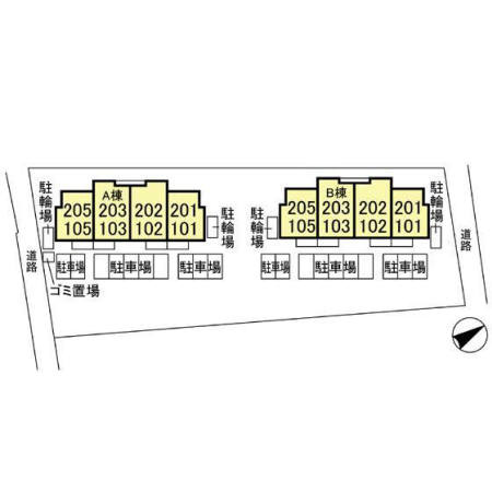 プラシデス　Ｂ棟の区画図
